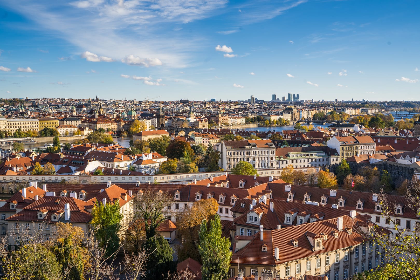 Panorama de la ville de Prague depuis le Chateau